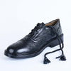 Ghillie Brogues Shoes Wingtip Oxford Leather Shoes Black