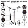 Outdoor Walking Stick with Seat Leather Moon Coffee Brown