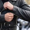 RIDERACT® Mens Leather Motorcycle Jacket | Brando Adjustable Moto Jacket