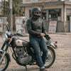 RIDERACT® Mens Motorbike Jacket Black | Combat Style Leather Motorcycle Jacket