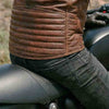 RIDERACT® Mens Leather Motorcycle Jacket | Brando Style Biker Jacket