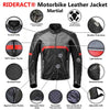 RIDERACT® Mens Motorbike Jacket | Martial Leather Motorcycle Jacket