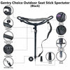 Outdoor Walking Stick with Seat Spectator Adjustable Leather Shooting Stick Black