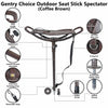 Outdoor Leather Walking Stick Seat Spectator Adjustable Coffee Brown