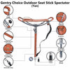 Outdoor Walking Stick Seat Spectator Adjustable Leather Shooting Stick Tan