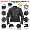 RIDERACT® Waterproof Motorbike Jacket | Classic Black Motorcycle Jacket