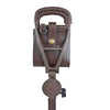 Outdoor Leather Walking Stick Seat Spectator Adjustable Coffee Brown