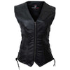 RIDERACT® Womens Motorcycle Vest | Anna Style Zippered & Adjustable Female Leather Vest