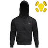 RIDERACT® Motorcycle Hoodie Black Reinforced with Aramid Fiber