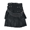 Customized Leather Utility Kilt Black Chained