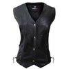 RIDERACT® Womens Leather Vest Motorcycle | Adjustable Patsy Biker Vest