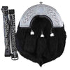 Chrome Head Black Rabbit Fur Sporran