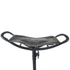 Outdoor Walking Stick with Seat Spectator Adjustable Leather Shooting Stick Black