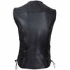 RIDERACT® Womens Leather Vest Motorcycle | Adjustable Patsy Biker Vest