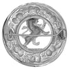 Rampant Lion Mount Fly Plaid Brooch Silver