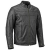 RIDERACT® Mens Leather Motorcycle Jacket | Black Moto Jacket