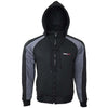 RIDERACT® Mens Motorcycle Hoodie with Armor | Grey Black Reinforced Motorbike Hoodie