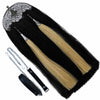Real Horse Hair Sporran Black with White Long Hair Two Tassels