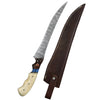 Handmade Damascus Fillet Knife with Bone & Rosewood Handle AMK024