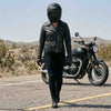 RIDERACT® Womens Moto Jacket | Black Brando Native Leather Biker Jacket