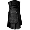 Customized Utility Leather Kilt Black with Sporran