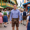 Men's Oktoberfest Outfit Authentic Suede Lederhosen Antiqued with Waist Belt
