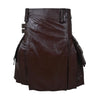 Customized Classic Utility Leather Kilt Brown