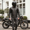 RIDERACT® Mens Leather Motorcycle Jacket | Black Moto Jacket