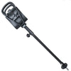 Outdoor Walking Stick with Seat Spectator Adjustable Leather Shooting Stick Black