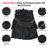 Customized Leather Utility Kilt Black Chained