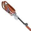 Outdoor Walking Stick Seat Spectator Adjustable Leather Shooting Stick Tan