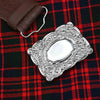 Thistle Round Platter Kilt Belt Silver Buckle