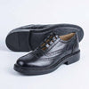 Ghillie Brogues Shoes Wingtip Oxford Leather Shoes Black