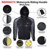 RIDERACT® Mens Motorcycle Hoodie with Armor | Grey Black Reinforced Motorbike Hoodie