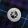 Rampant Lion Mount Fly Plaid Brooch Silver
