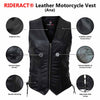 RIDERACT® Womens Motorcycle Vest | Anna Style Zippered & Adjustable Female Leather Vest