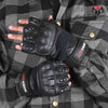 RIDERACT® Leather Motorcycle Gloves | Vulcan Half Finger Biker Gloves