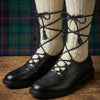 Ghillie Brogues Shoes Wingtip Oxford Leather Shoes Black