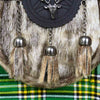 Stag Head Rabbit Fur Chrome Head Sporran