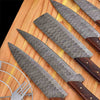 Handmade Damascus Chef Knife Set with Brown Handles Meat Knife Set AMK053BRN