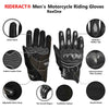RIDERACT® Leather Motorcycle Gloves | RexOne Biker Gloves Black