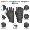 RIDERACT® Men’s Leather Motorcycle Gloves | SB2-Pro Riding Gloves