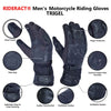 RIDERACT® Leather Motorcycle Gloves | TRIGEL Motorbike Gloves Black