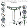 Adjustable Walking Stick with Leather Seat Camouflage Forest Green Tramper