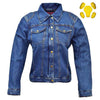 RIDERACT® Women’s Denim Motorcycle Jacket – Reinforced Road Rush Blue