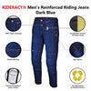 RIDERACT® Mens Motorcycle Jeans Dark Blue | Reinforced Biker Jeans with Aramid Fiber