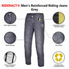 RIDERACT® Mens Motorcycle Riding Jeans Grey Reinforced with Aramid Fiber