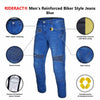 RIDERACT® Mens Motorcycle Jeans for Bikers Reinforced with Aramid Fiber Blue