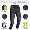 RIDERACT® Mens Motorcycle Jeans Black | Reinforced Biker Jeans with Aramid Fiber