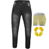 RIDERACT® Womens Motorcycle Jeans Black | Reinforced with Aramid Fiber